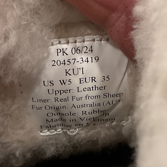 OluKai Ku’i Shearling Arch Support Slipper Tan Size 5 Womens - Picture 7 of 9